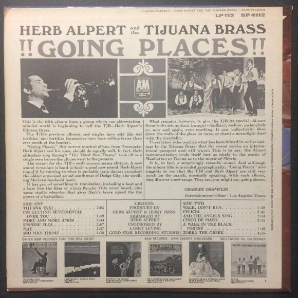 Herb Alpert and The Tijuana Brass, Going Places Vinyl Record - Picture 10 of 14